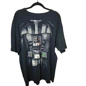 Vintage Darth Vader Shirt Adult XL Black Star Wars Body Armor Costume Lucas 1990